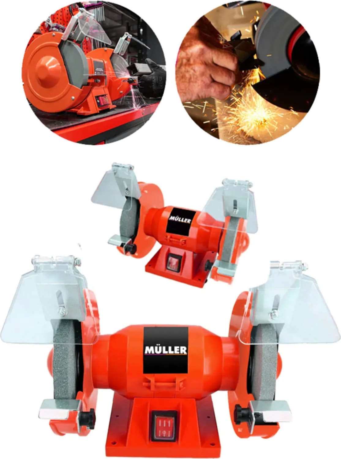 Alman 150 mm 1000 Watt Bakır Sargı Çark Motoru Balta Bıçak Bileme Taşlama Makinesi