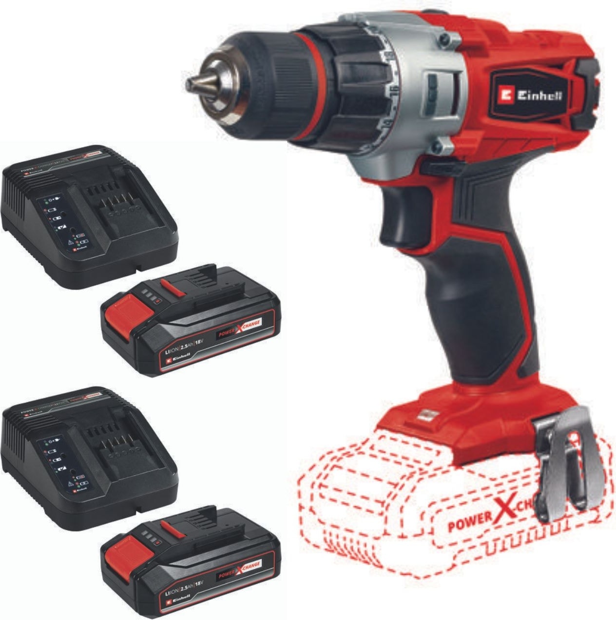 EİNHELL Te-Cd 18/2 Li Akülü Matkap Vidalama 2x2.5ah Çift Akülü Set