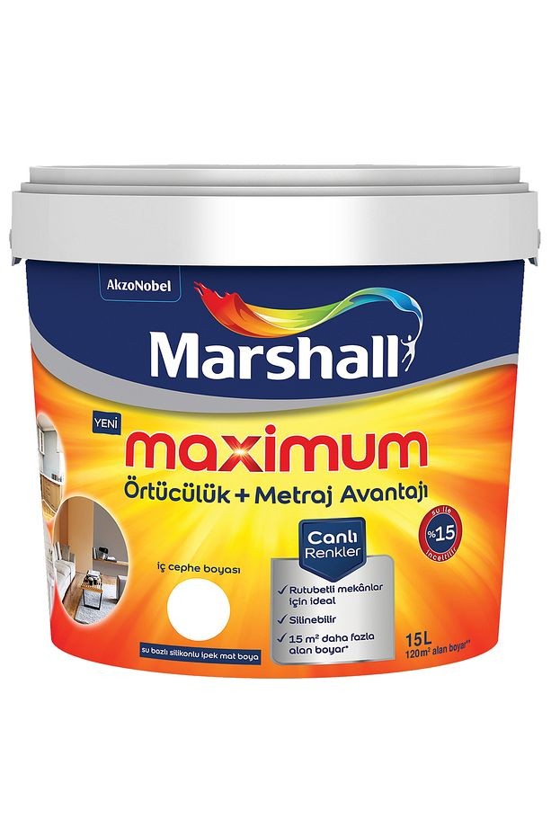 Maximum Silikonlu Ipek Mat Deniz Kabuğu 15 Lt. (20 Kg)