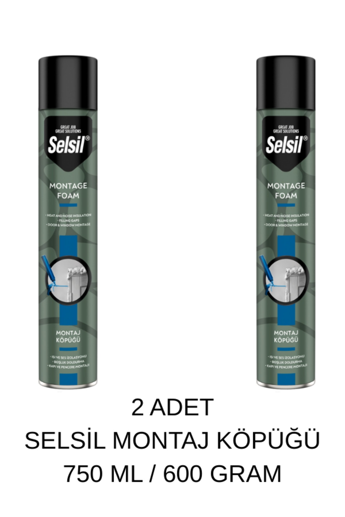 SELSİL Montaj Köpüğü 750 ML / 600 Gram 2 Adet