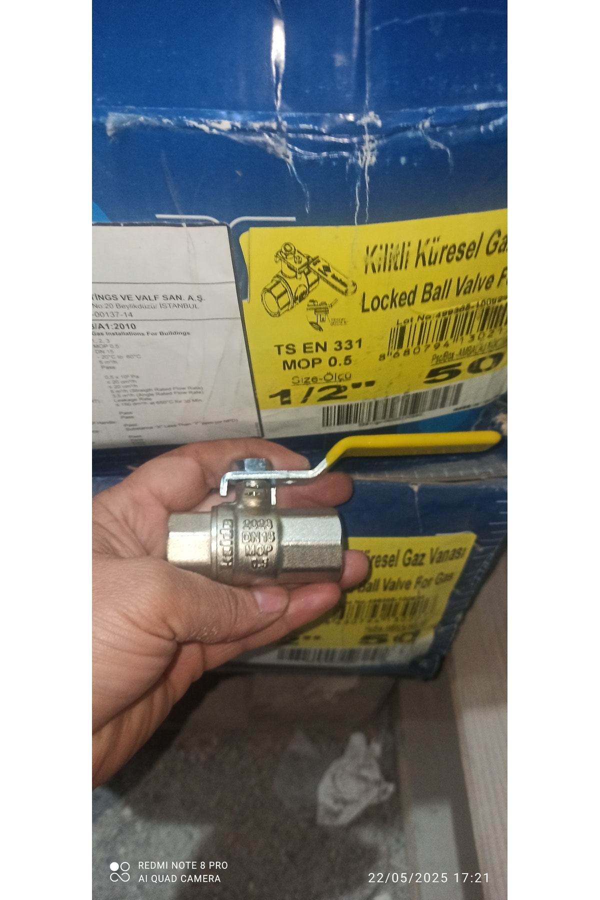 1/2" Doğalgaz Vanası