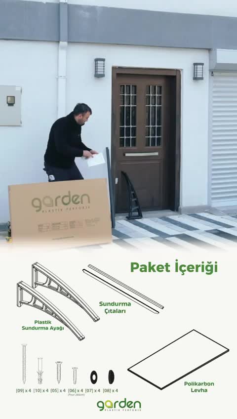 Lotus Kapı Pencere Üstü Pratik Sundurma 70x360 Cm - Siyah