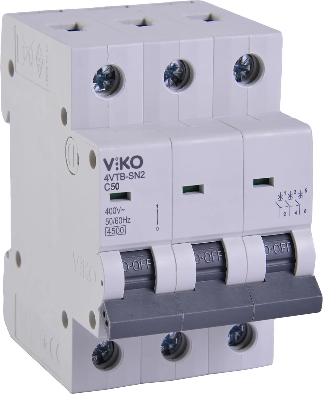 4VTB-3C50 Otomatik Sigorta 4,5ka C Tipi 3 Kutup 50A