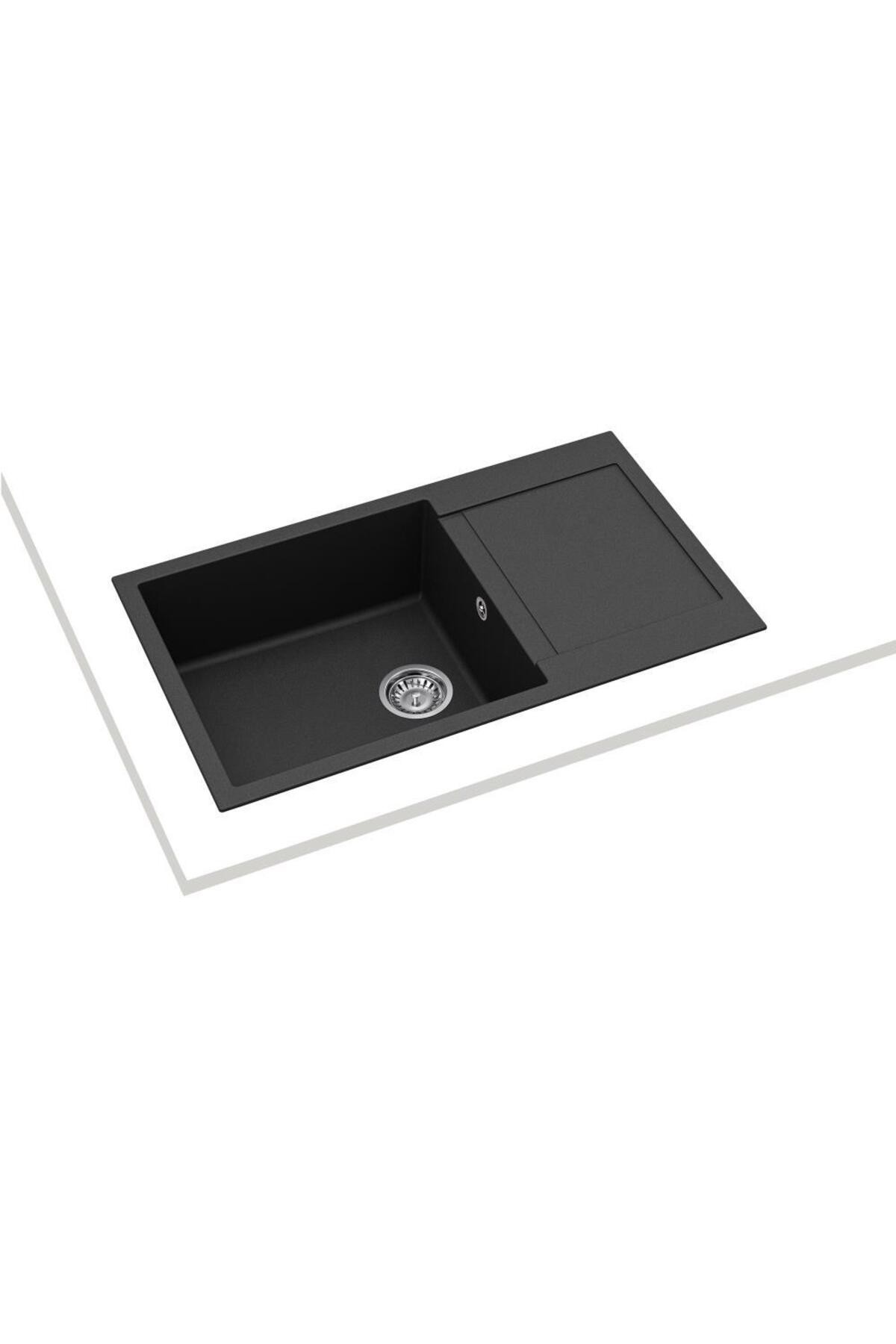 CLİVO 60 B TQ 1B 1D 1 Gözlü Onyx Black Granit Evye