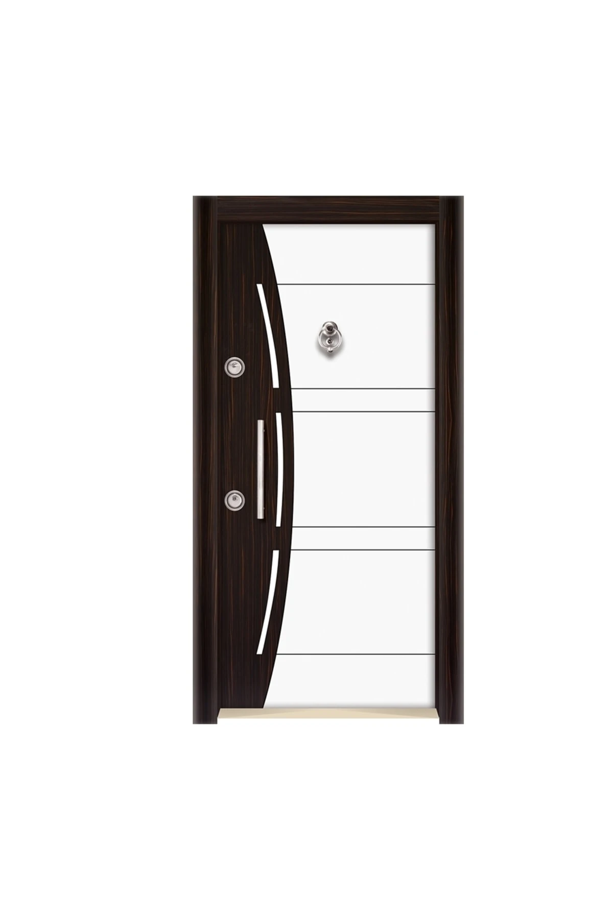 3552 Ahşap Kaplama Çelik Kapı, Kaplama Daire Kapısı Sağ Açılım