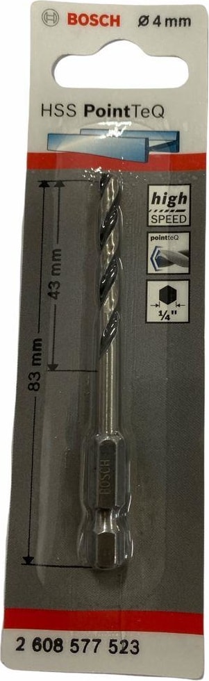 BOSCH Point Teq Altıgen Şaftlı Hss Matkap Ucu 4 mm