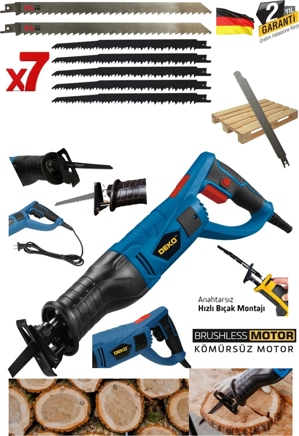 Yüksek Performans Metal Dişli Sistem Elektrikli Tilki Kuyruğu Panter Testere Tuğla Beton Tahta Kesim