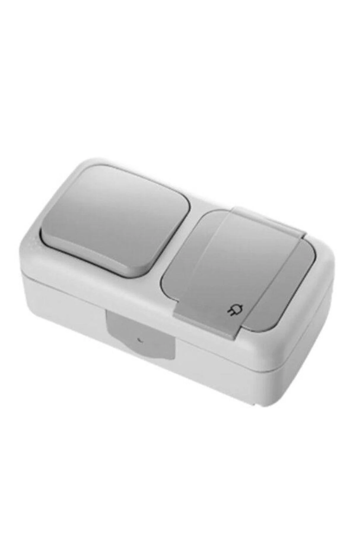 PALMİYE SIVA ÜSTÜ NEMLİYER ANAHTAR+KAPAKLI TOPRAKLI PRİZ - 90555481