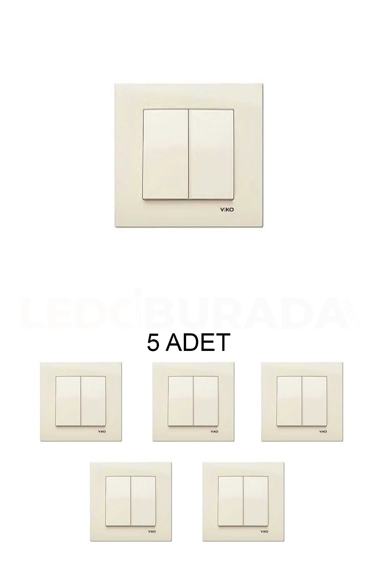 90960102 Karre Krem Komütatör Çerçeve Dahil - 5’li Paket