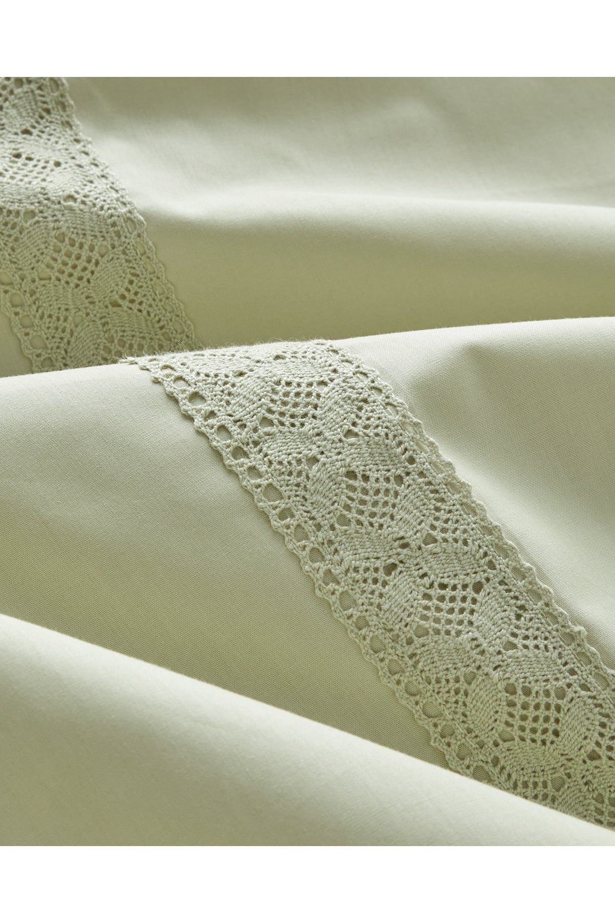 Lace Elegance Kopanakili Perkal Tek Kişilik Nevresim Takımı 160x220 cm Yeşil