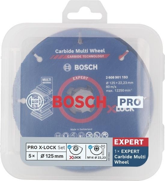 BOSCH Pro 125 mm X-Lock Kesme ve Flap Zımpara Set, 5li