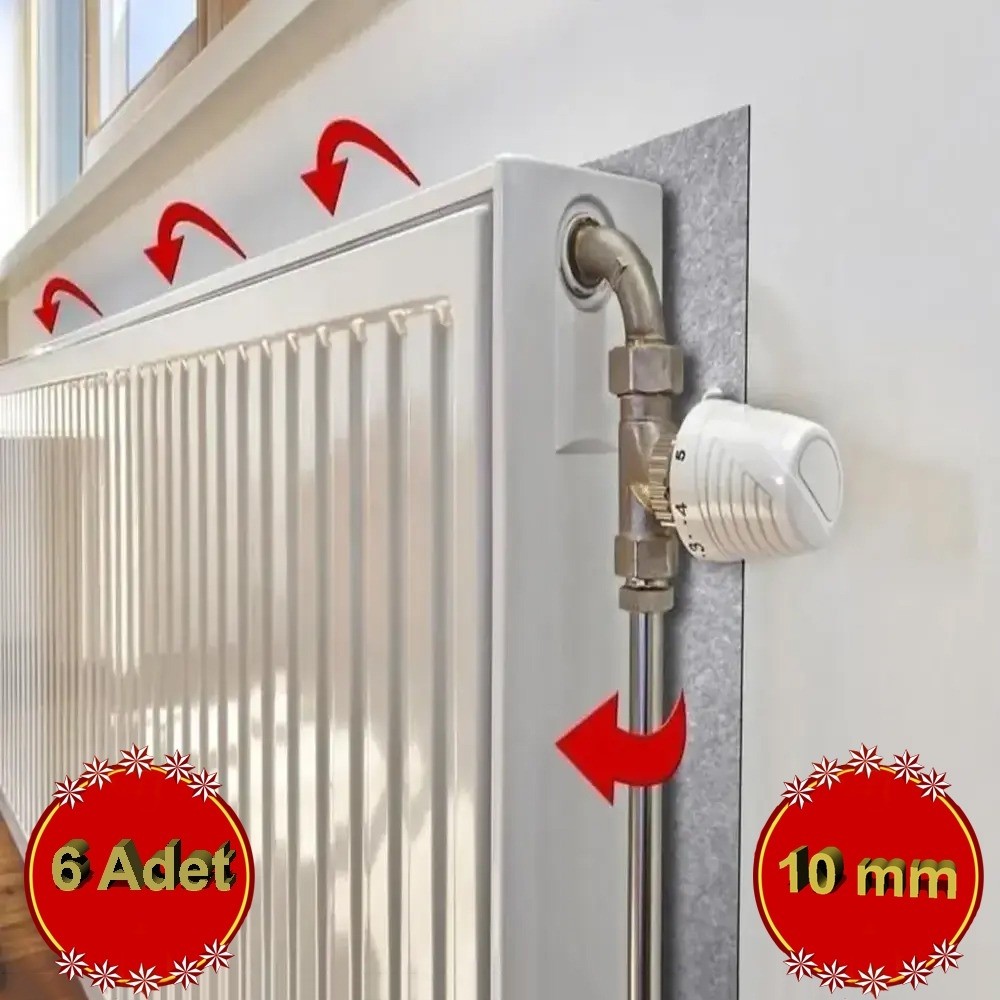 6 Adet Isı Yalıtım Levhası 10 mm Petek Arkası Kalorifer Radyatör Arkası Izolasyon Plaka