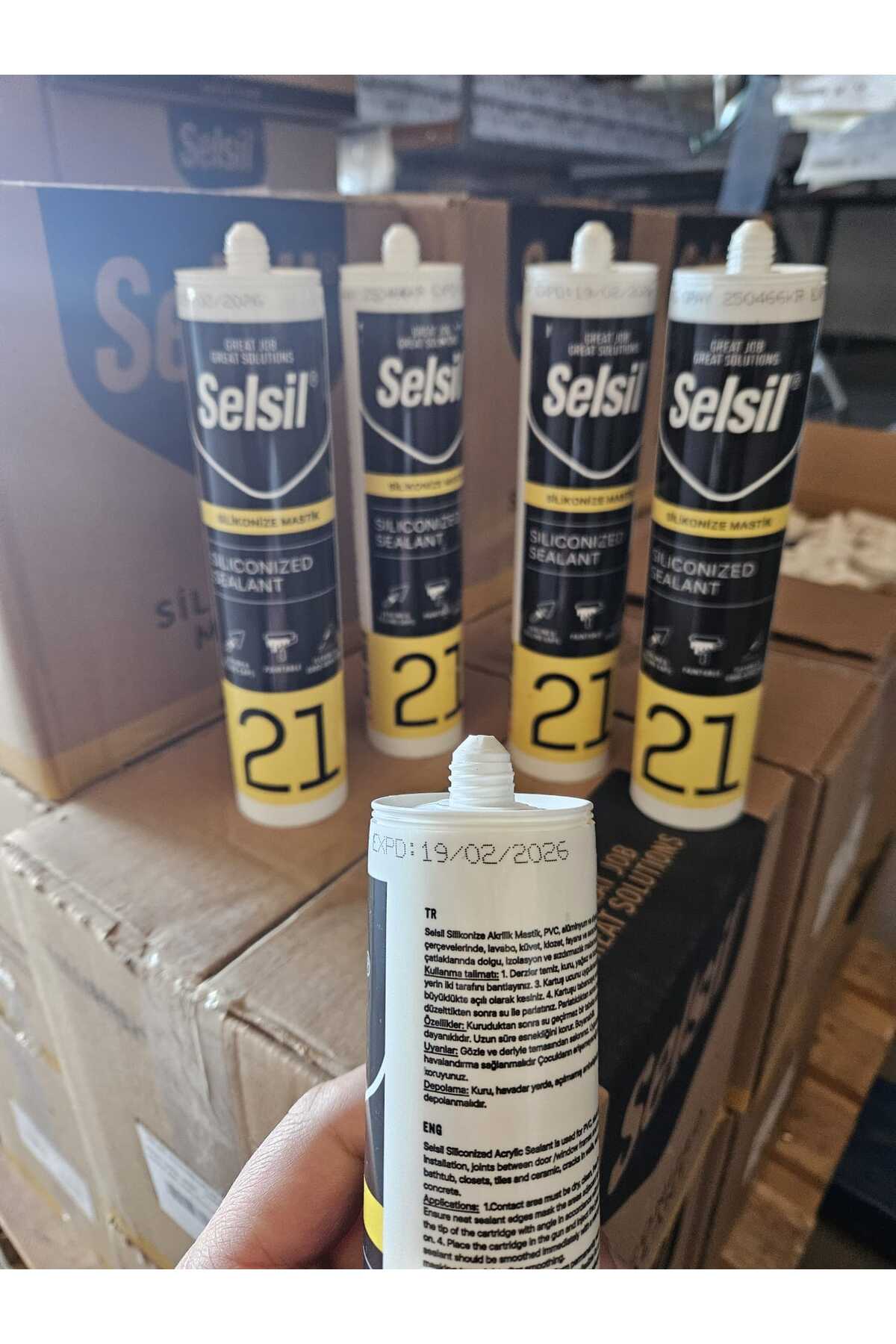 SELSİL Silikonize Mastik 500 gr Antrasit Gri 5 Adet
