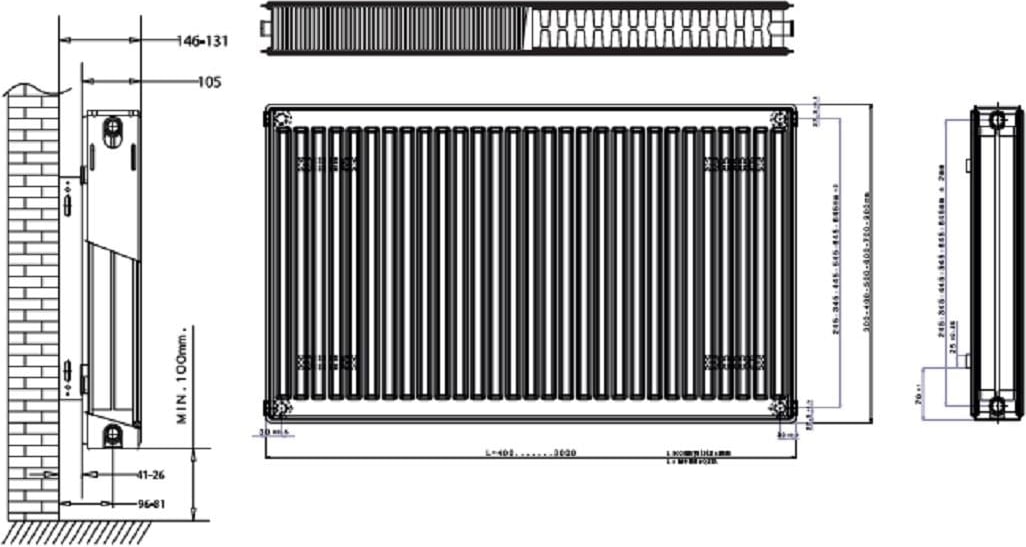 TIP22 Pkkp 600 x 400 Panel Radyator Kalorifer Petegi
