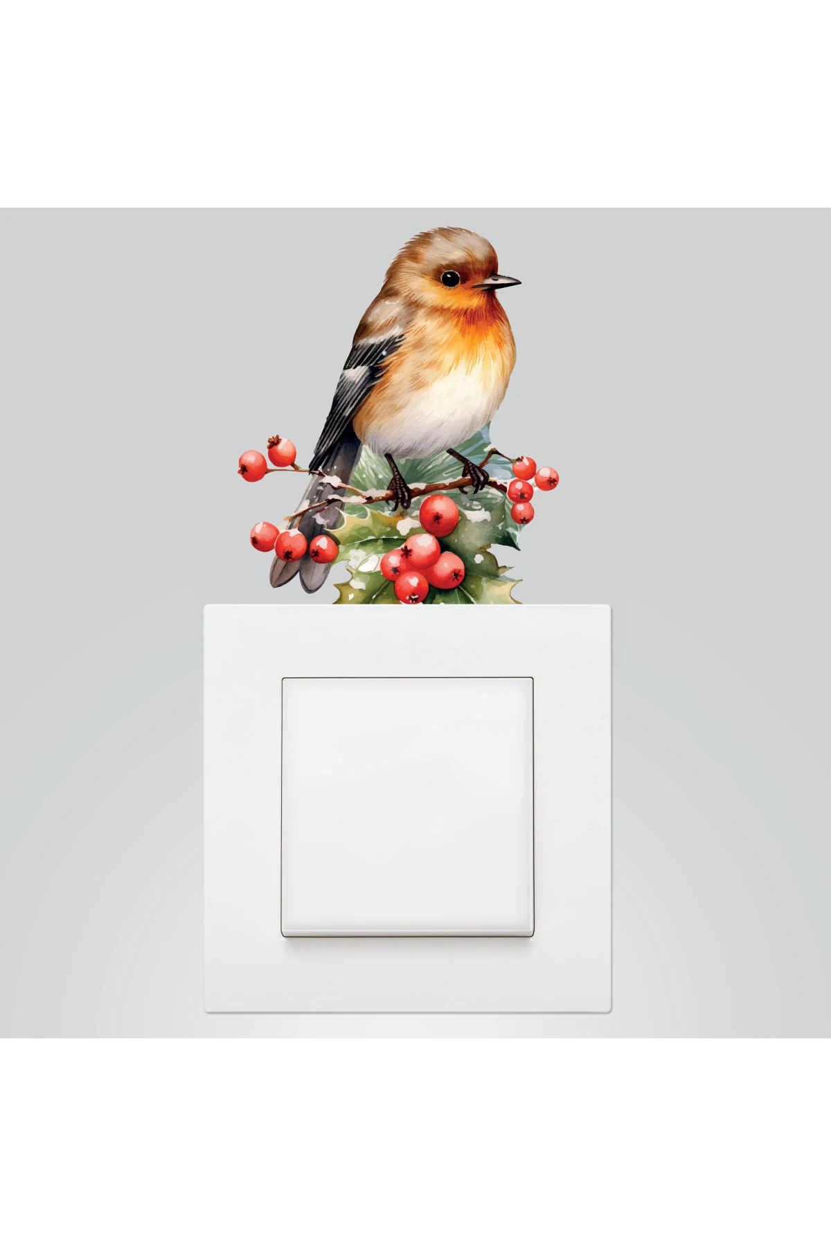 Yılbaşı Priz Sticker 9x12 Cm, Serçe 5 Adet