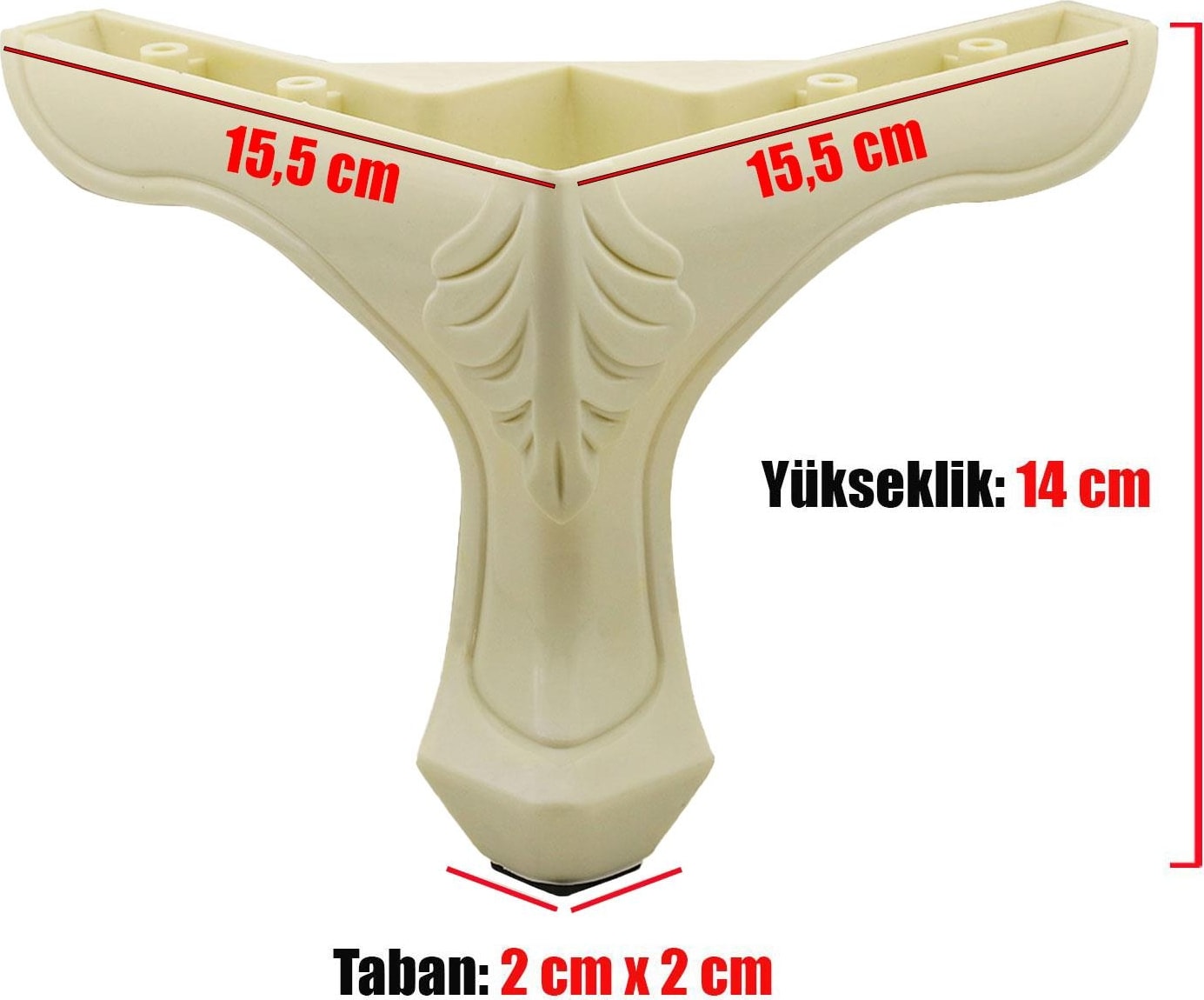 Lukens Mobilya Kanepe Koltuk Ünite Ayağı 14 Cm Krem Baza Ayakları (4 Adet)