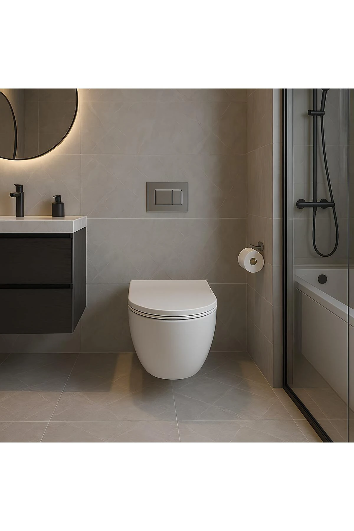 Rondo Rita Beyaz Kanalsız Açık Montaj Asma Klozet RND5516, Nkp Grande Yavaş Kapak