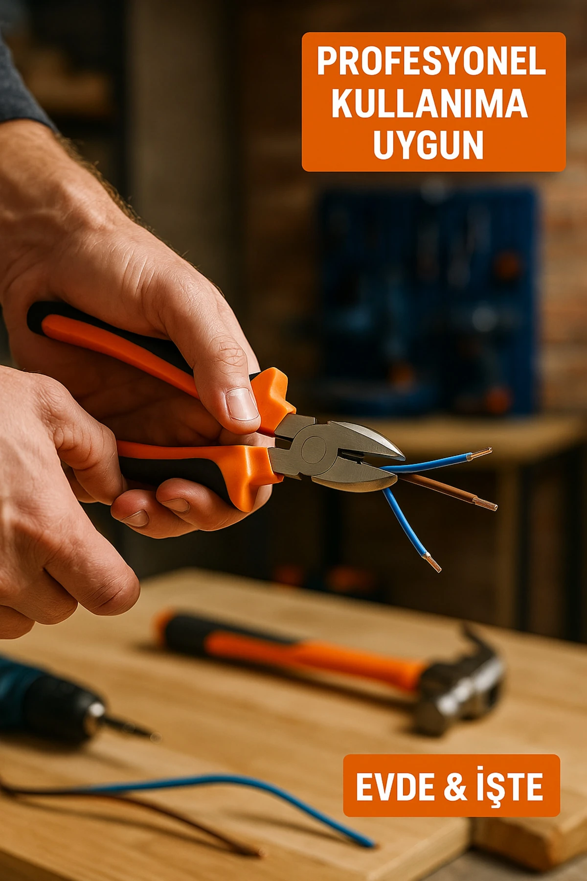 3’lü Pense Seti | 7” Kombine Pense + 6” Yan Keski + 6” Kargaburun | Elektrik & Tamir Aletleri