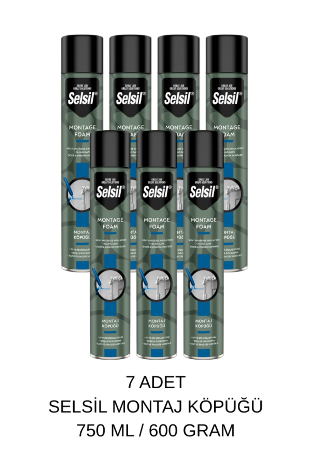 SELSİL Montaj Köpüğü 750 ML / 600 Gram 7 Adet