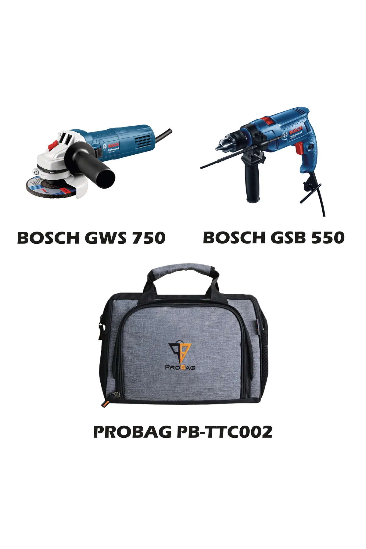 GSB 550 / BOSCH GWS 750 / PROBAG PB-TTC002 TAKIM ÇANTASI