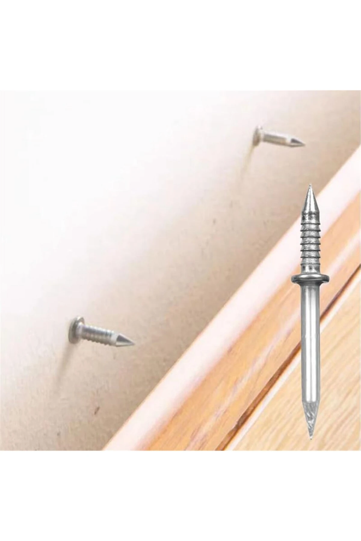 Çift Yönlü Çelik Paslanmaz Pervaz, Süpürgelik, Duvar ve Alçıpan Çivisi 100 Adet