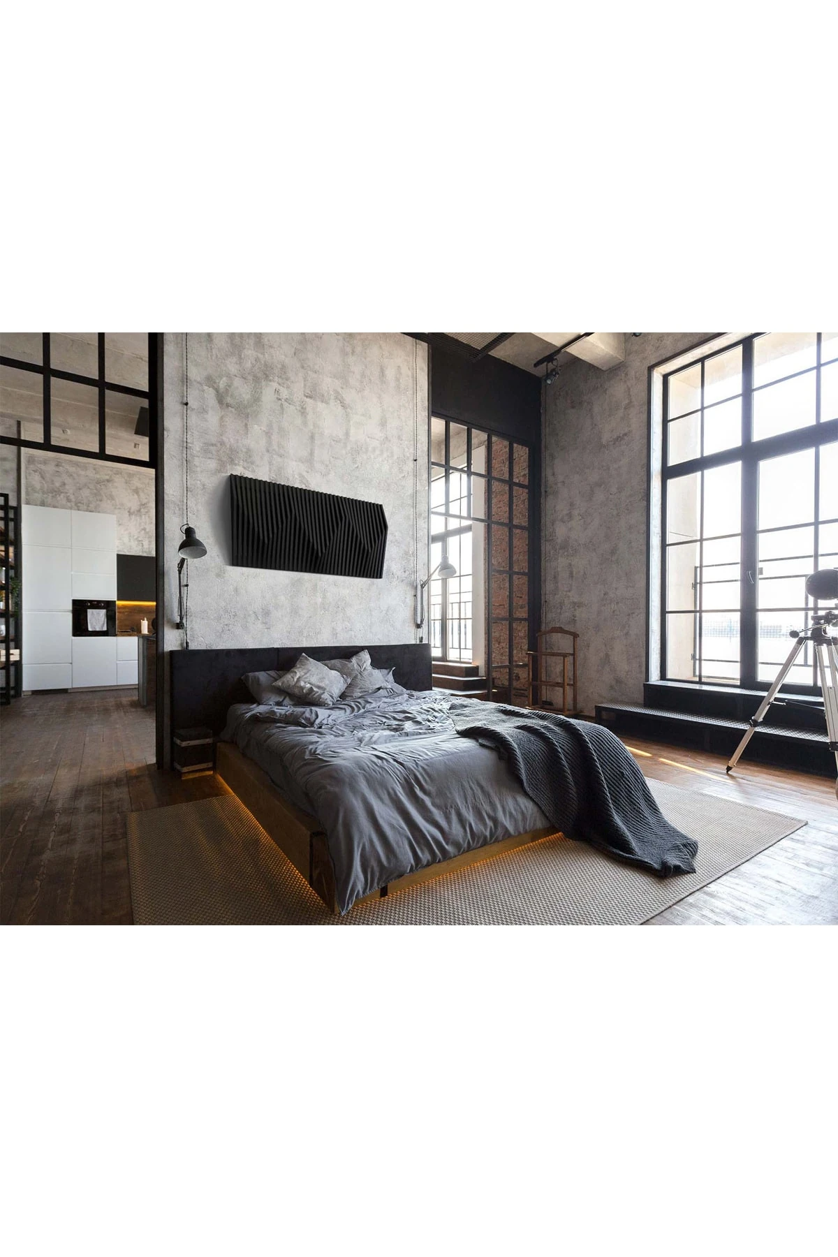 Dıamond-siyah Ahşap Dekoratif Duvar Ürünü