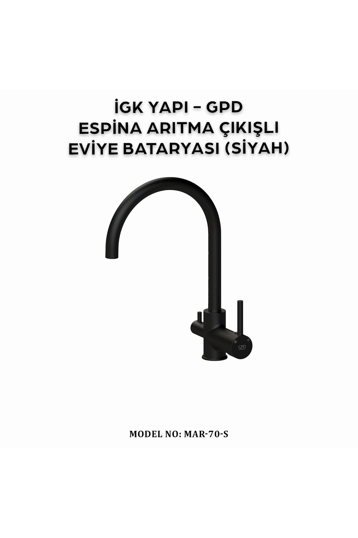 İGK YAPI -  MAR70-S ESPİNA ARITMA ÇIKIŞLI EVİYE BATARYASI (SİYAH)