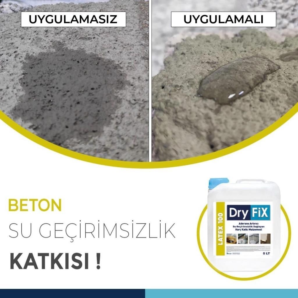 Latex 100 Aderans Arttırıcı Su Geçirimsizlik Sağlayan Harç Katkı Malzemesi 5 Lt