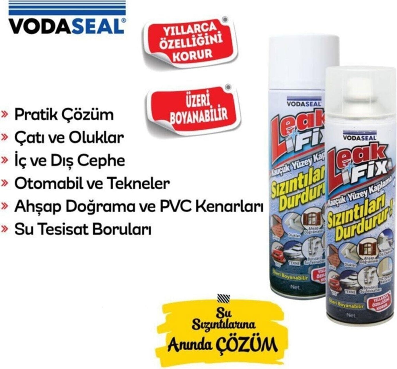 Fix (Beyaz 200 Ml) Su Yalıtım Sızdırmaz Geçirmez İzolasyon Kauçuk Spreyi Kaplama Sızıntı Önleyici