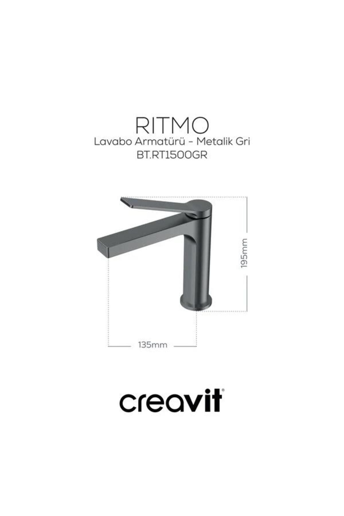 Ritmo Lavabo Armatürü - Metalik Gri