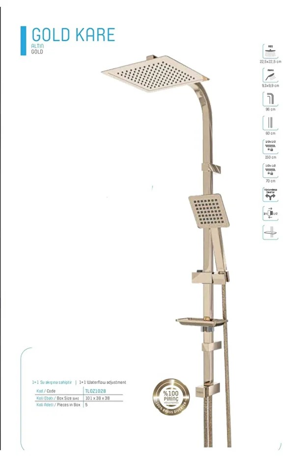 ROBOT KARE DUŞ SETİ GOLD