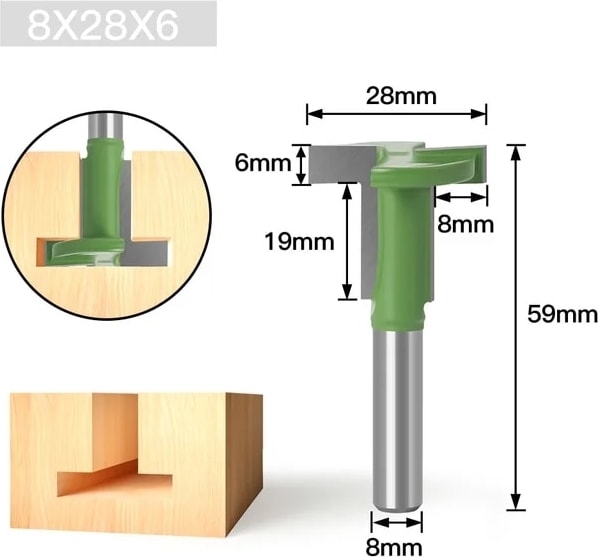 8X28X6 1 Adet Set 8mm Shank T Yuvası Yönlendirici Bit Düz Kenar Planya Freze Kesici Kesme Ahşap Ağaç Işleme Kolu (Yurt Dışından)