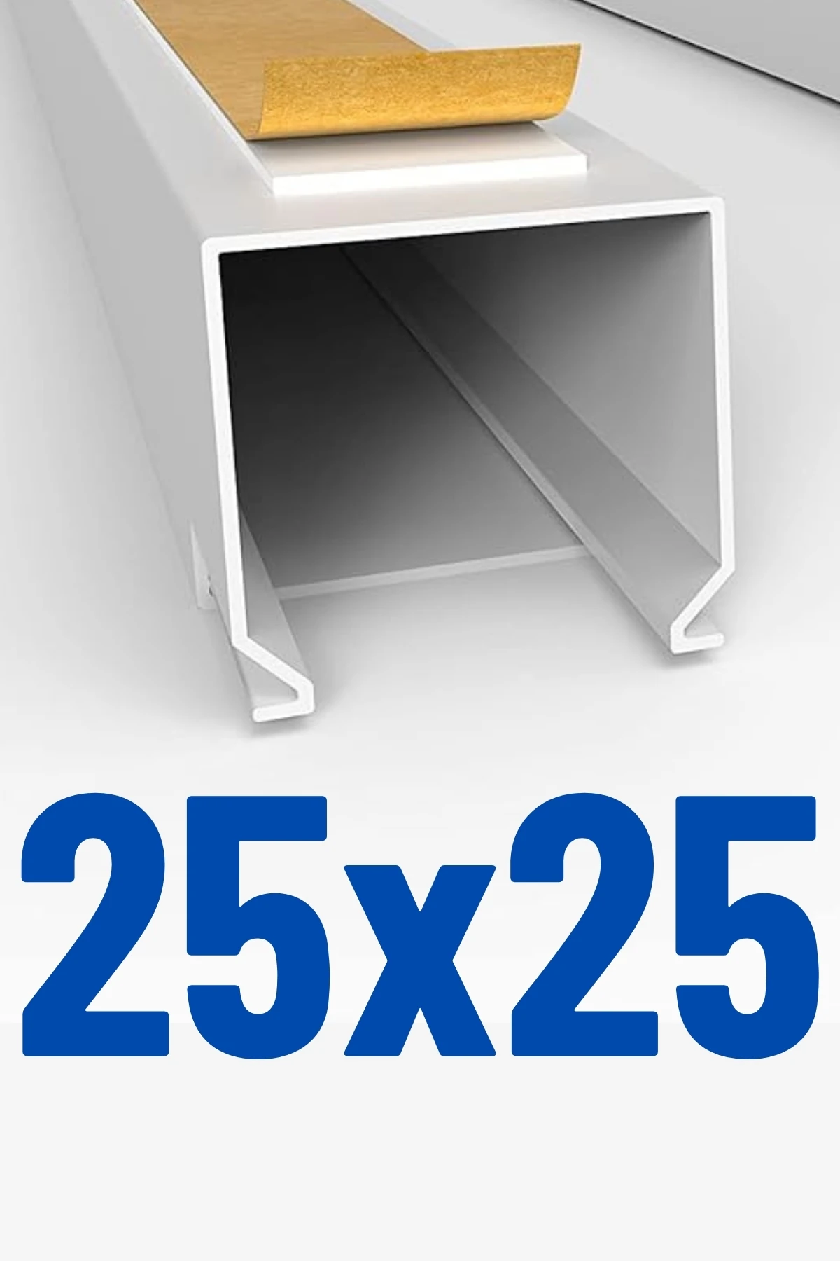 25x25 Mm Beyaz Kablo Kanalı (YAPIŞKAN BANTLI) Sağlam Ambalaj 1 Mt