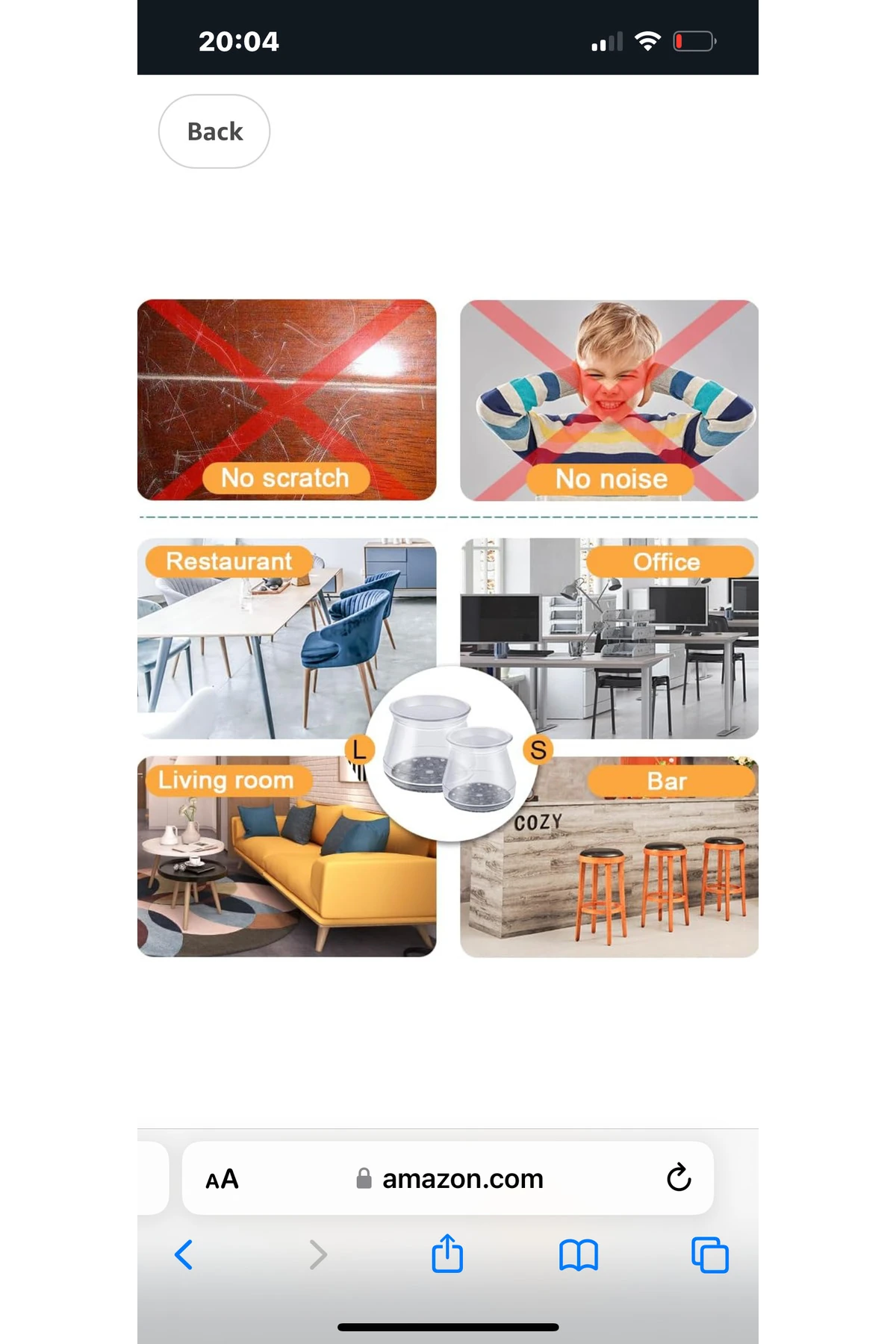 24 Adet ( 2cm - 2,5 Cm ) Keçe Silikon Yarı Saydam Çok Güçlü Elastik Sandalye Pabucu, Zemin Koruyucu