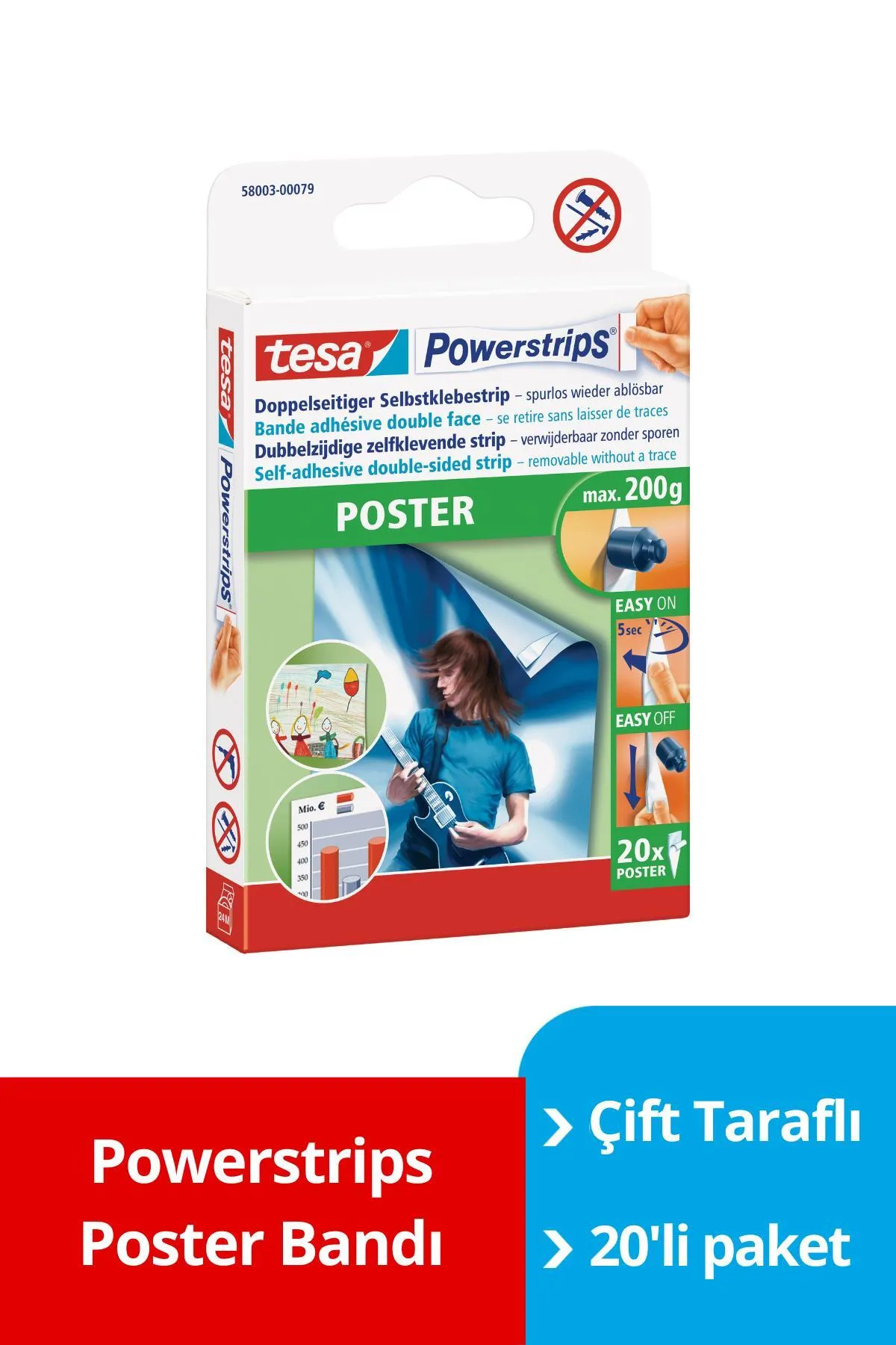 TESA ® Powerstrips Poster Bandı