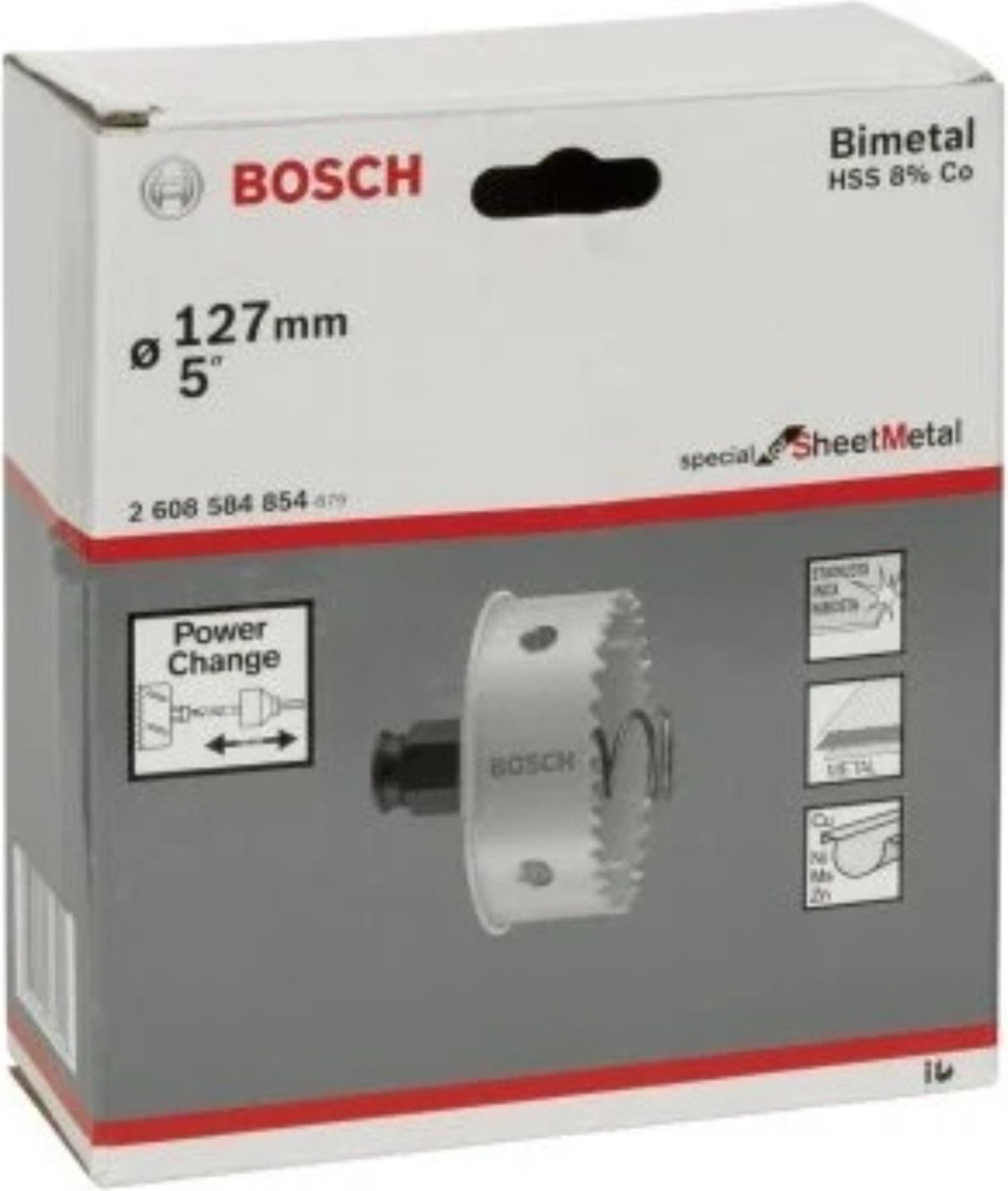BOSCH Sheet Metal Paslanmaz Panç 127 2608584854