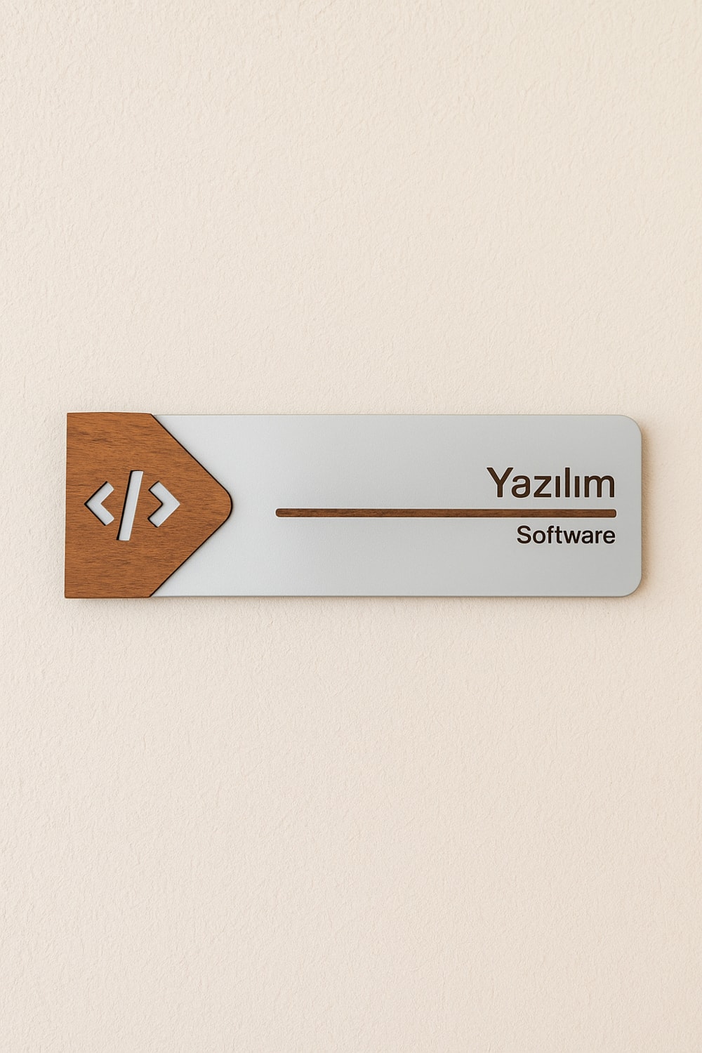Yazılım Ofis Oda Kapı Isimliği Yönlendirme Tabelası Levhası Kişiselleştirilebilir