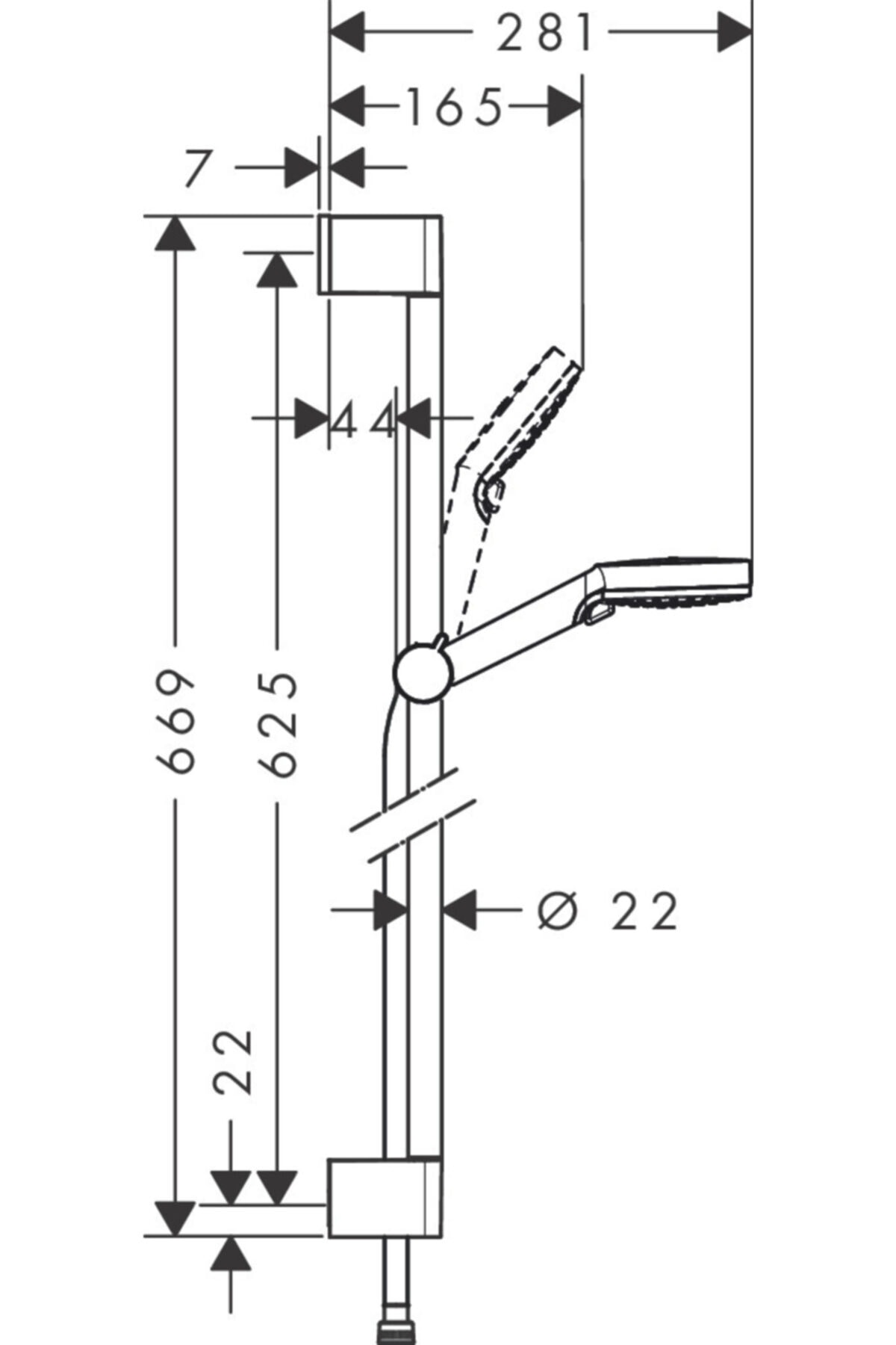 Crometta Dus Setı Varıo 65 Cm Dus Barı Ile 26532400