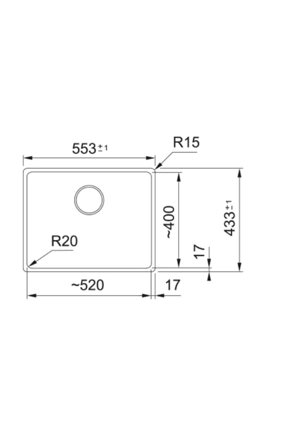Maris Mrg 110-52 Tezgâh Altı, 553x433 Mm, Bianco, Granit Eviye