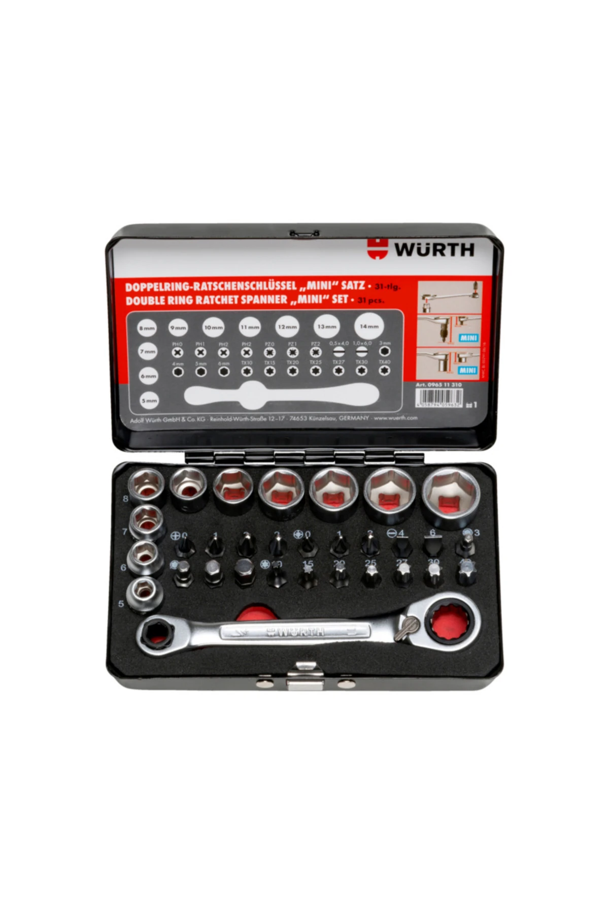 Lokma anahtarı 1/4 inç ve bits uç ürün gamı 31 parça