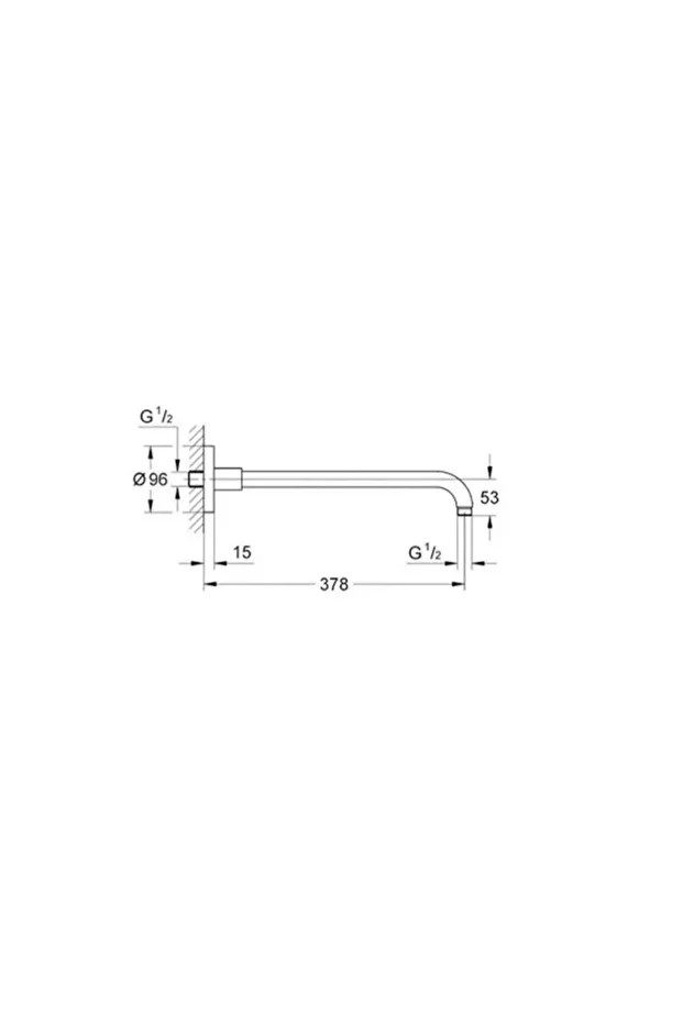 Tepe Duşu Dirseği Raihshower Modern Krom 38 Cm.