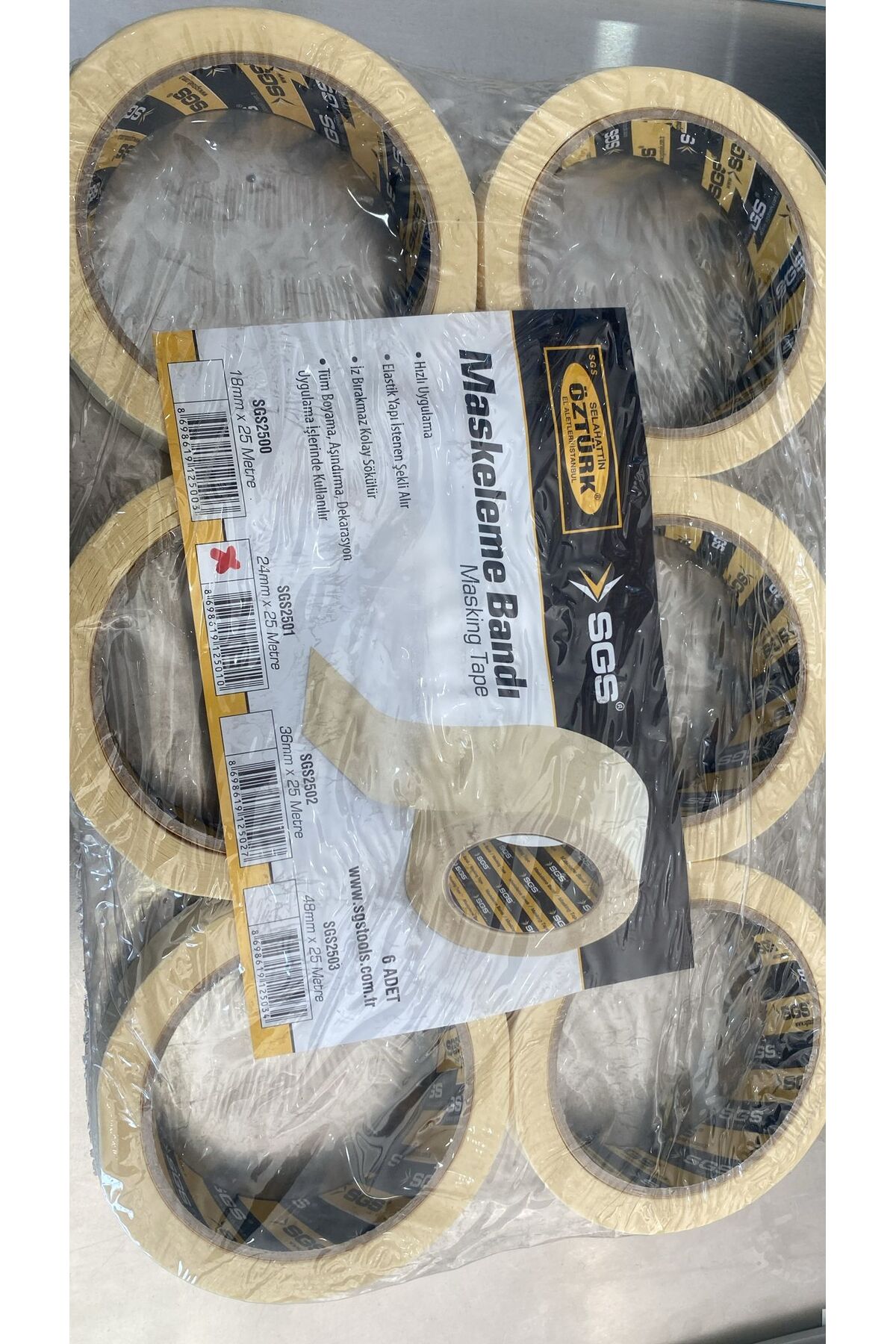 SGS Maskeleme Bandı 24 Mm X 25 Metre ( 1 Adet )