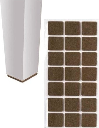 Kare Koyu Kahve 30x30 mm 2 Paket Yapışkanlı Sandalye Koltuk Mobilya Ayak Keçesi Zemin Koruyucu Keçe