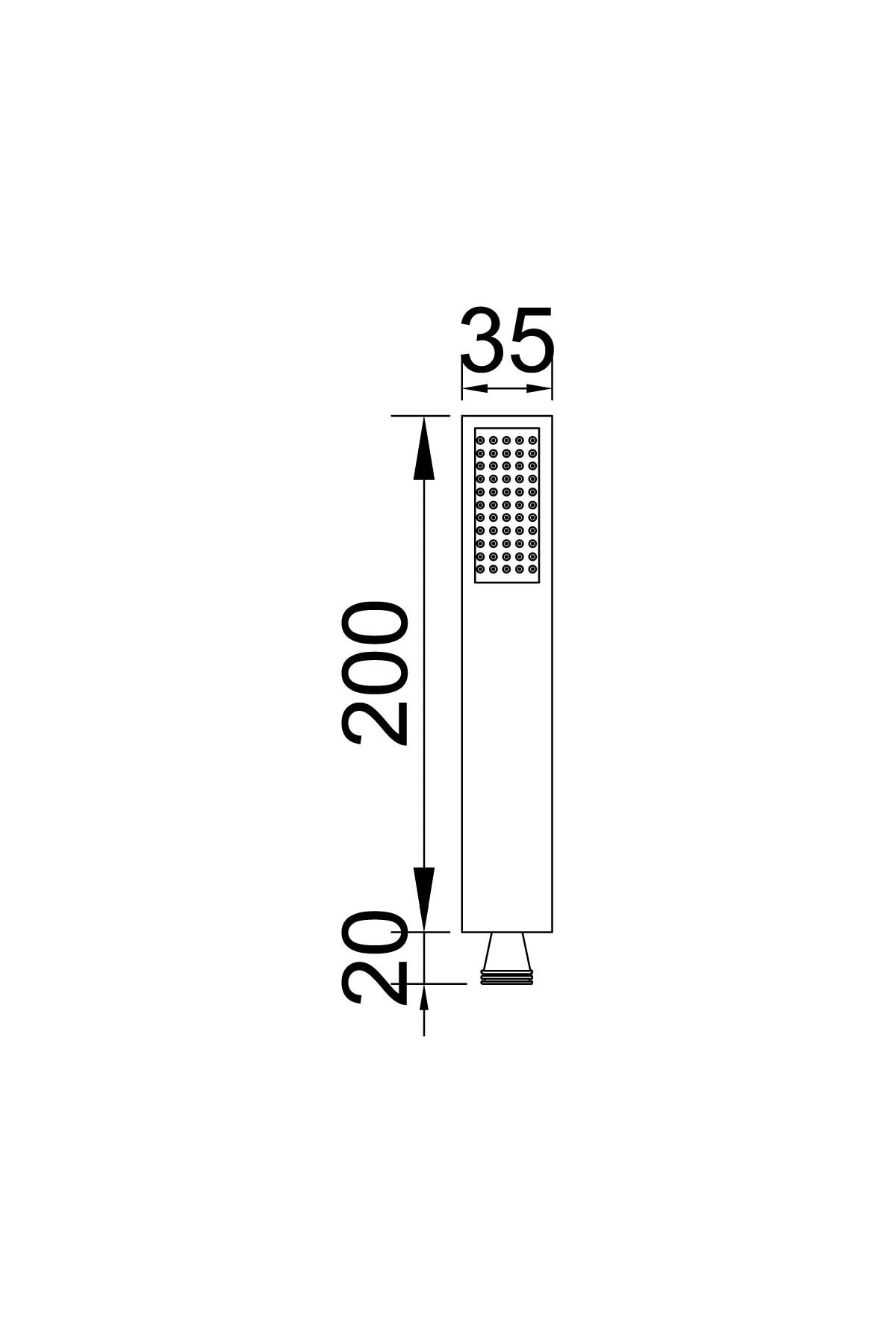 El Duş Başlığı Pirinç Metal Kare Altın Ke102-g