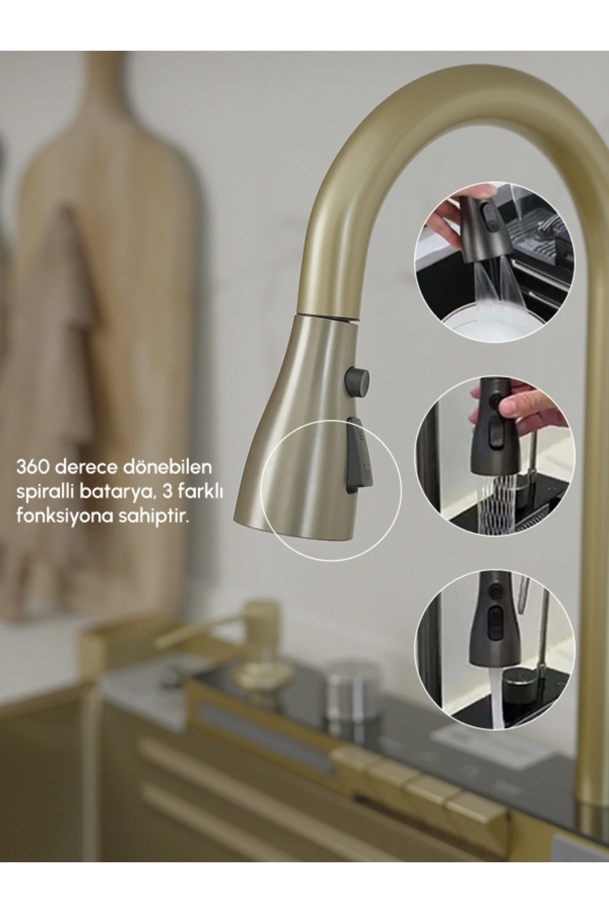 75*46cm Dijital Göstergeli Fonksiyonel Çelik Eviye Seti