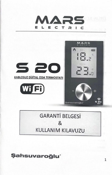 S20 Wifi-Beyaz Mobile Dijital Oda Termostatı