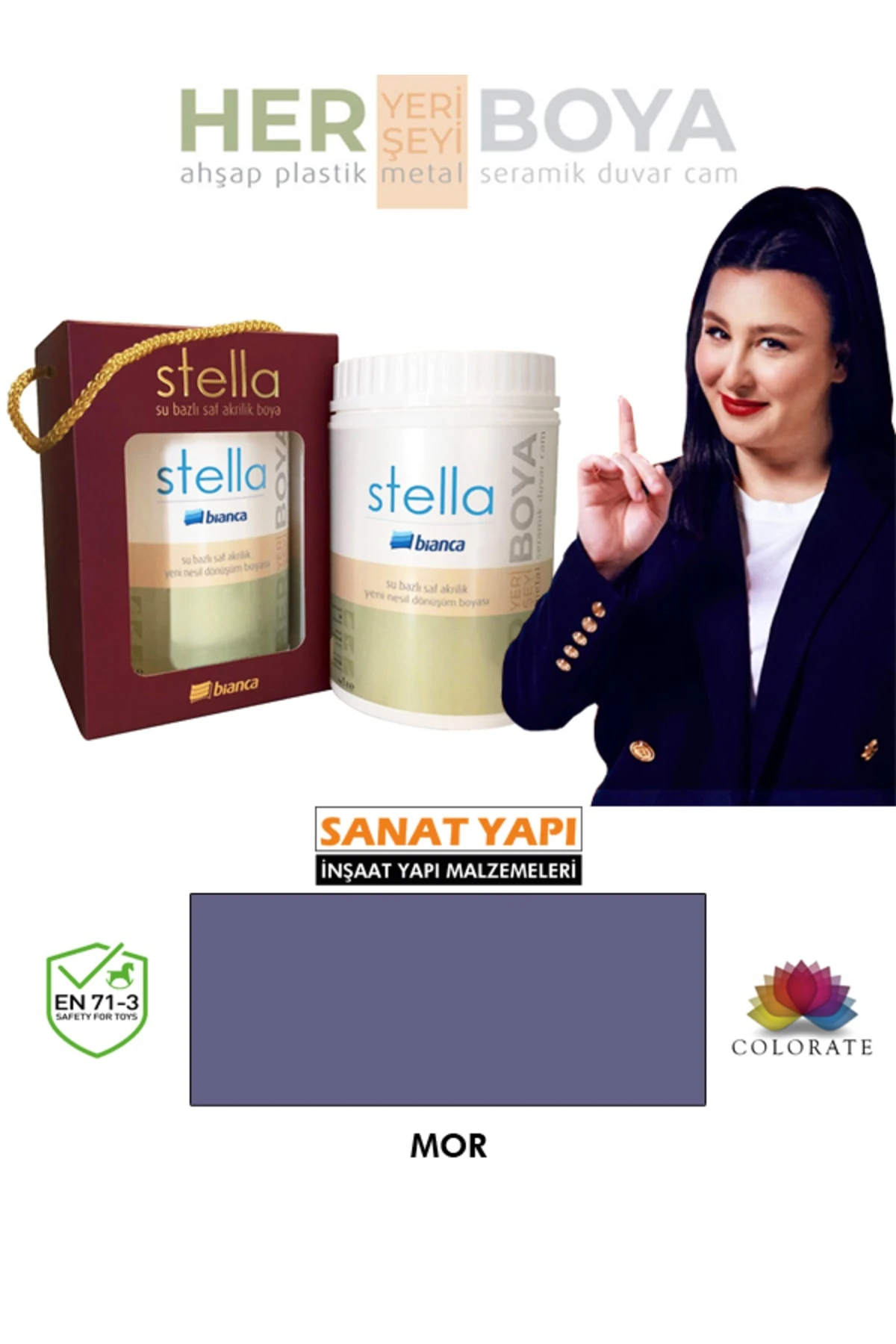 Stella Su Bazlı Akrilik Boya Mor