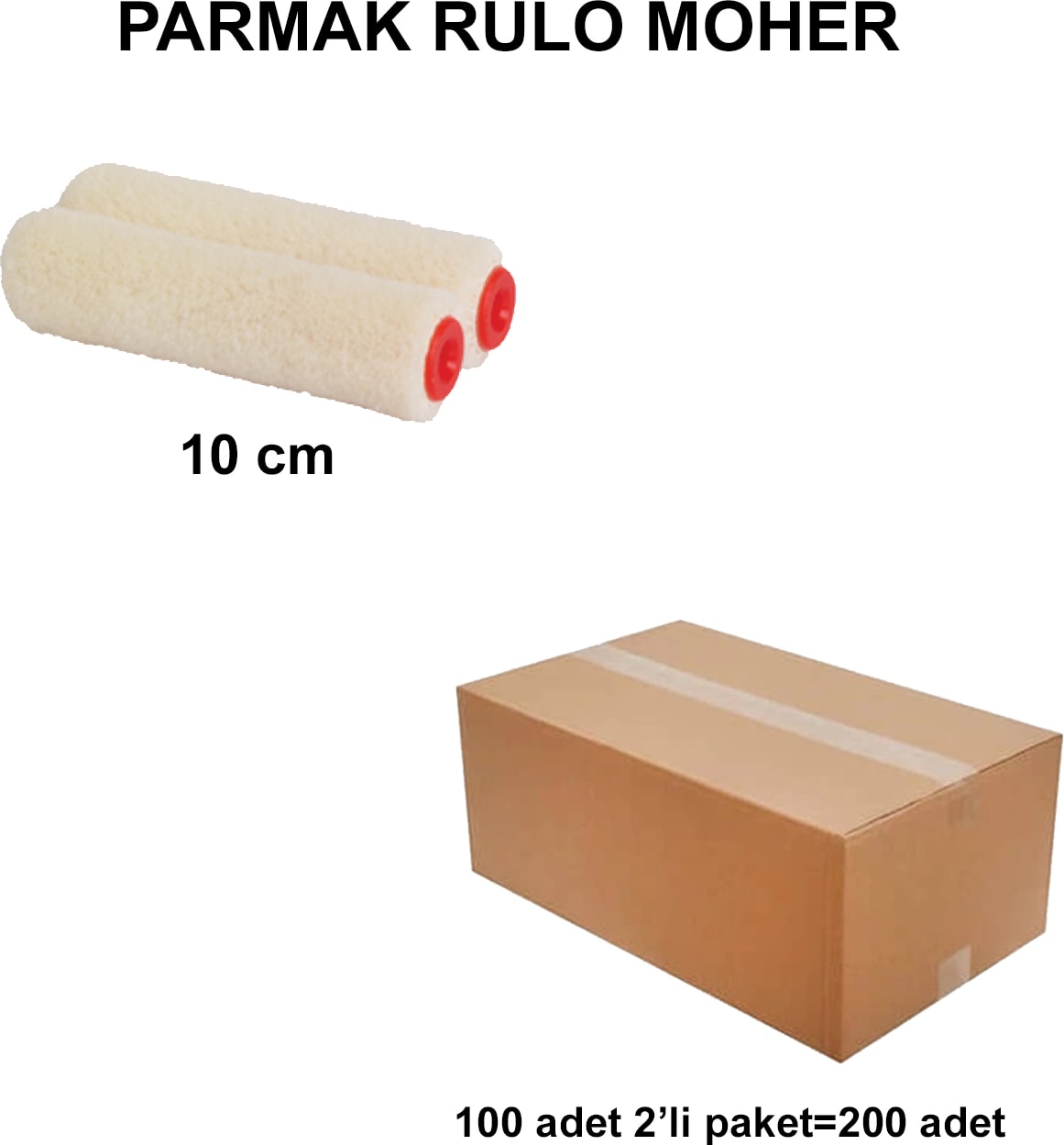 Izmir Fırça Arge Toptan Parmak Rulo Moher Yedek (2'li) 10CM -200 Adet 012530
