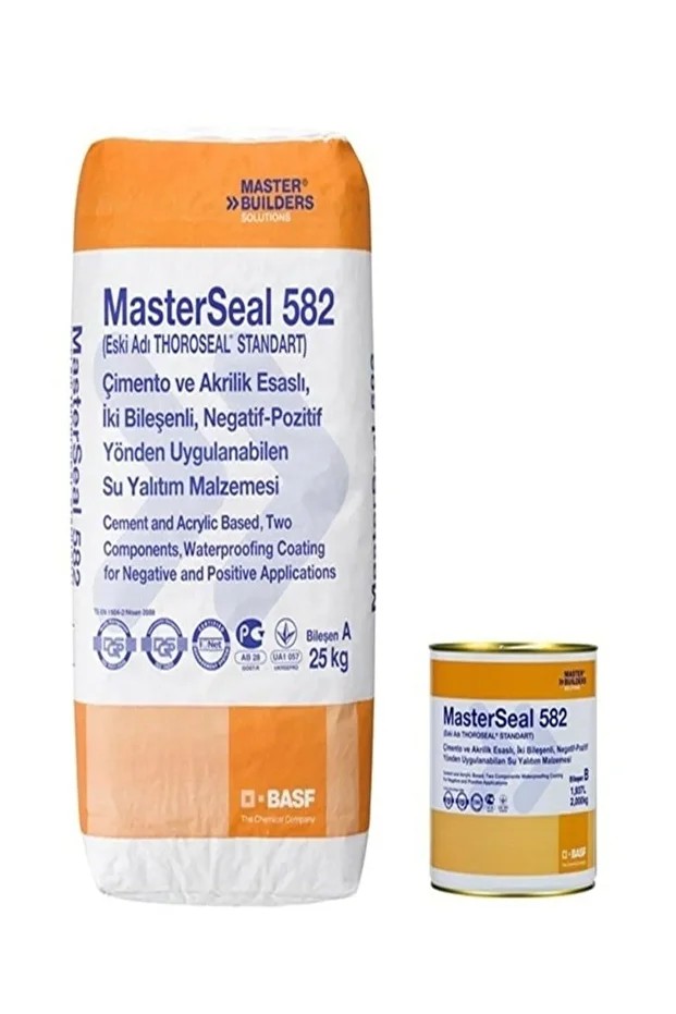 Masterseal 582-çimento Ve Akrilik Esaslı Iki Bileşenli Çift Yönden Uygulanabilen Su Yalıtım Malz.