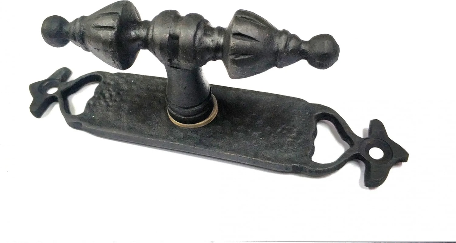 Antika Tarz Dekoratif Pirinç Burma Pencere Kolu - 152X32 Mm, Oksit